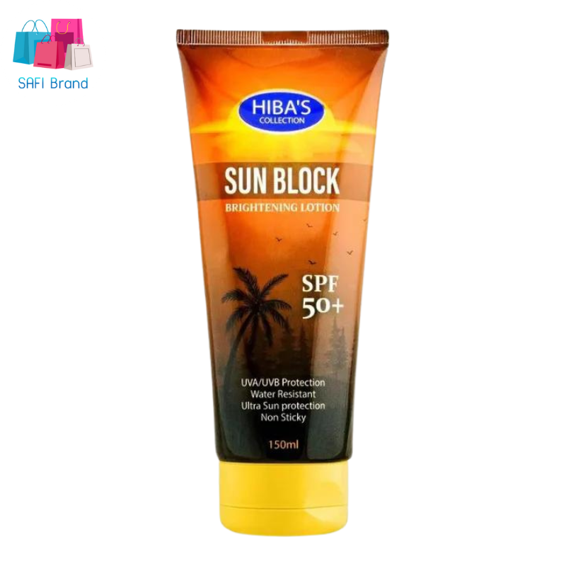 Hiba’s Sun Block Whitening Lotion, SPF 50+, 150ml